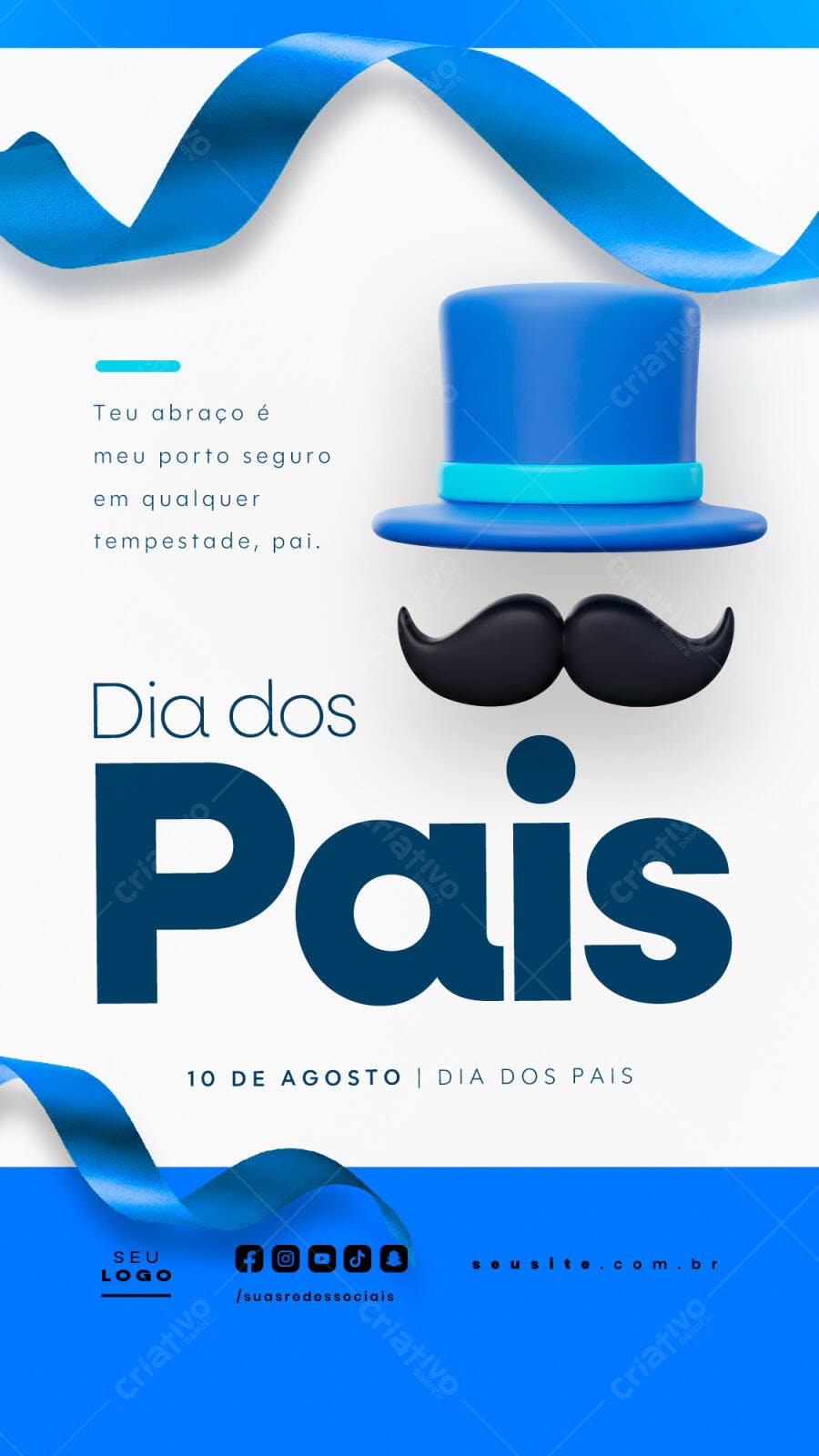 Flyer para Dia dos Pais 10 de Agosto PSD Editável