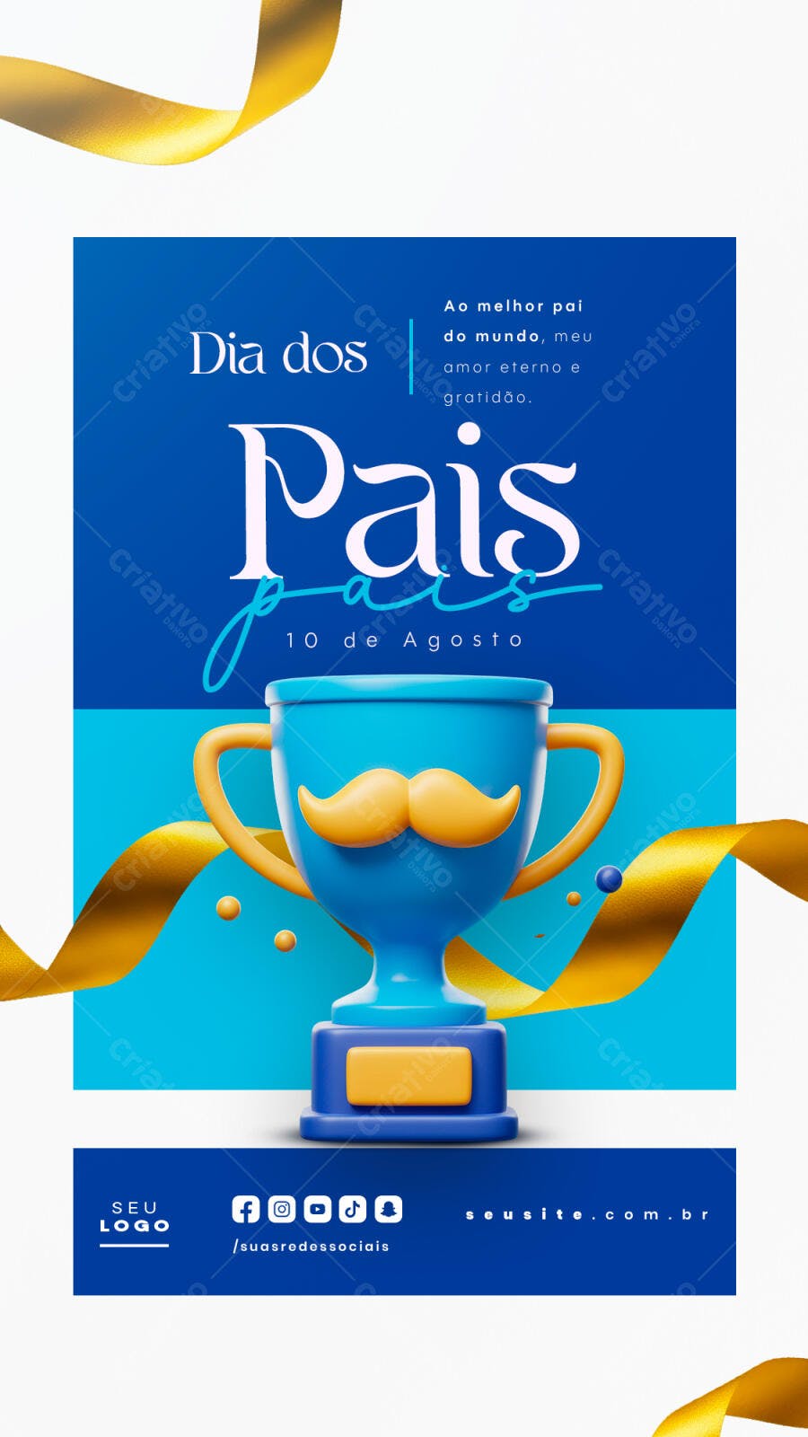Flyer Dia dos Pais 10 de Agosto PSD Editável