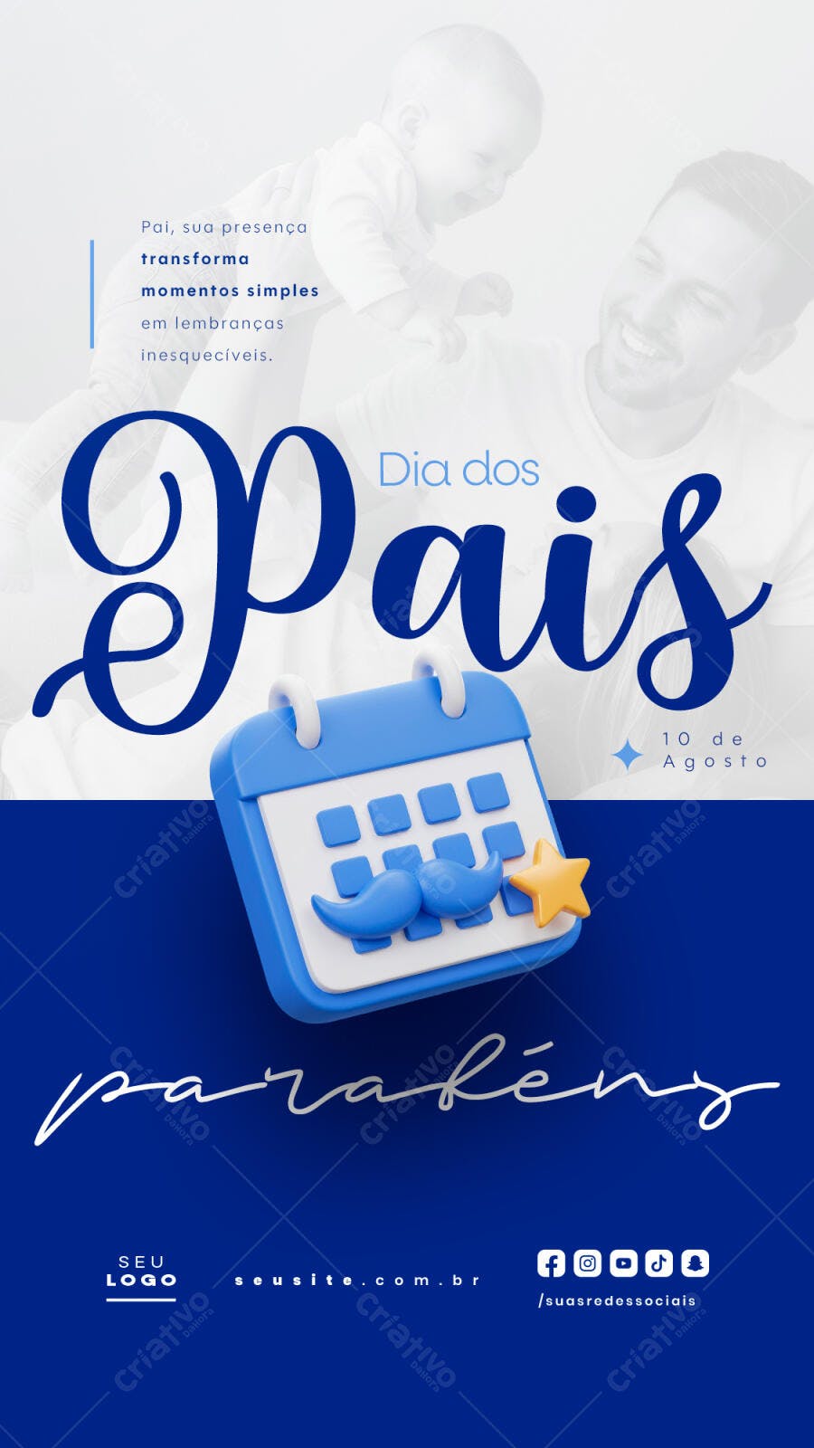 Flyer Dia dos Pais 10 de Agosto PSD Editável