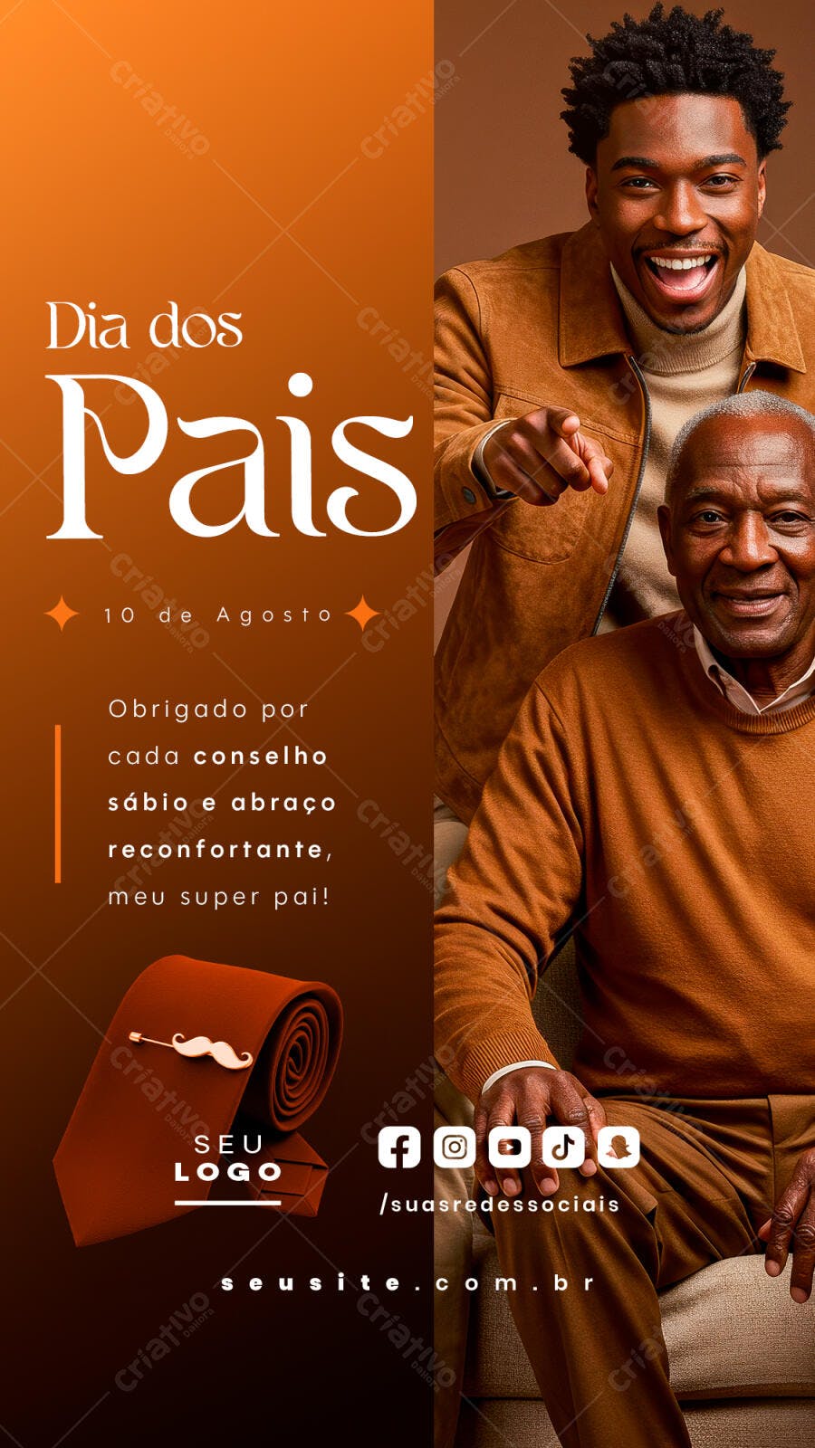 Flyer Dia dos Pais 10 de Agosto PSD Editável
