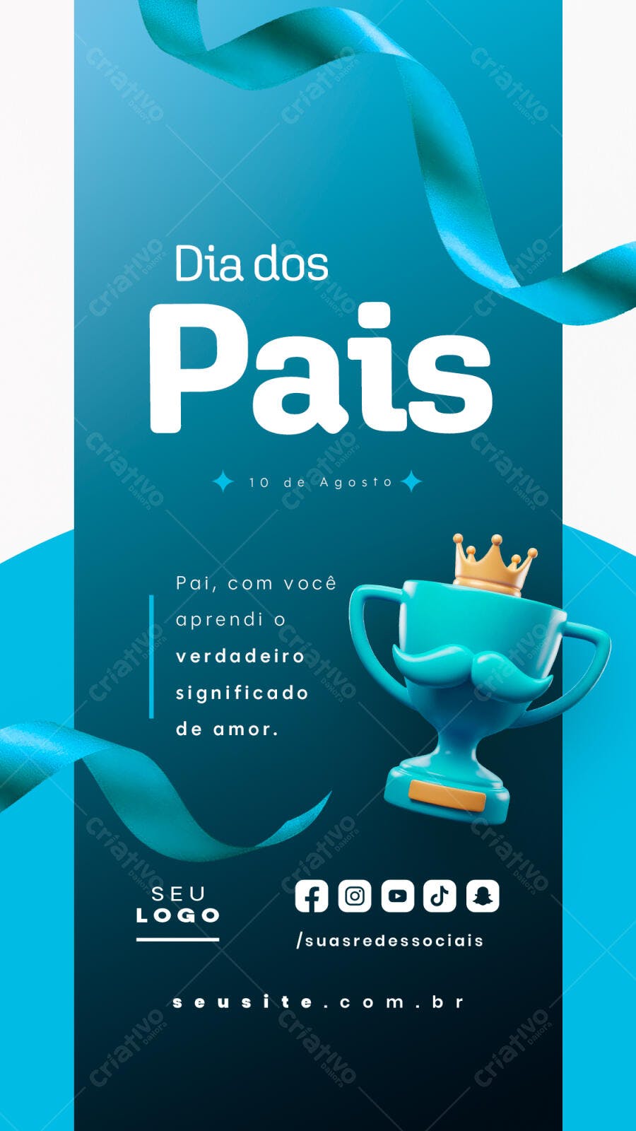Flyer Dia dos Pais 10 de Agosto PSD Editável