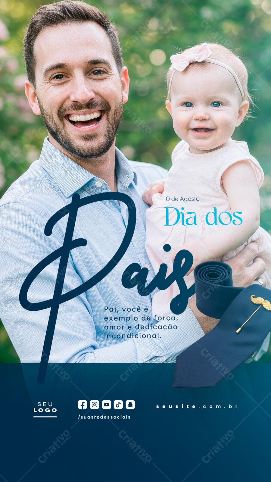 Flyer Dia dos Pais 10 de Agosto PSD Editável