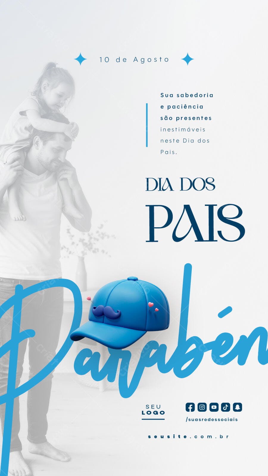 Flyer Dia dos Pais 10 de Agosto PSD Editável