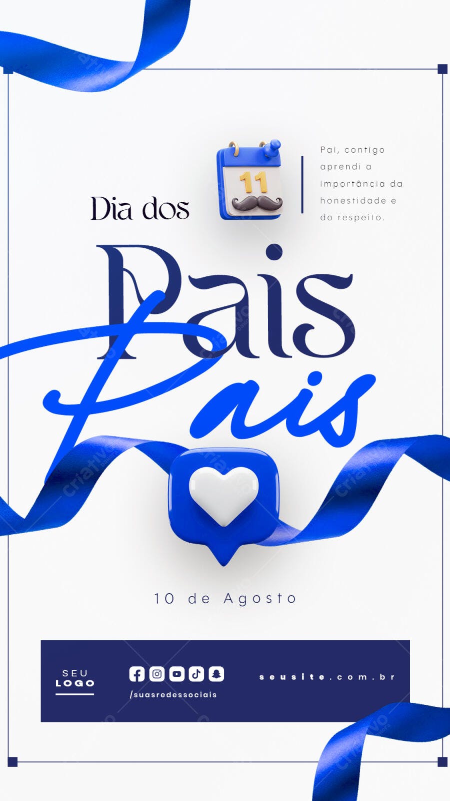 Flyer Dia dos Pais 10 de Agosto PSD Editável