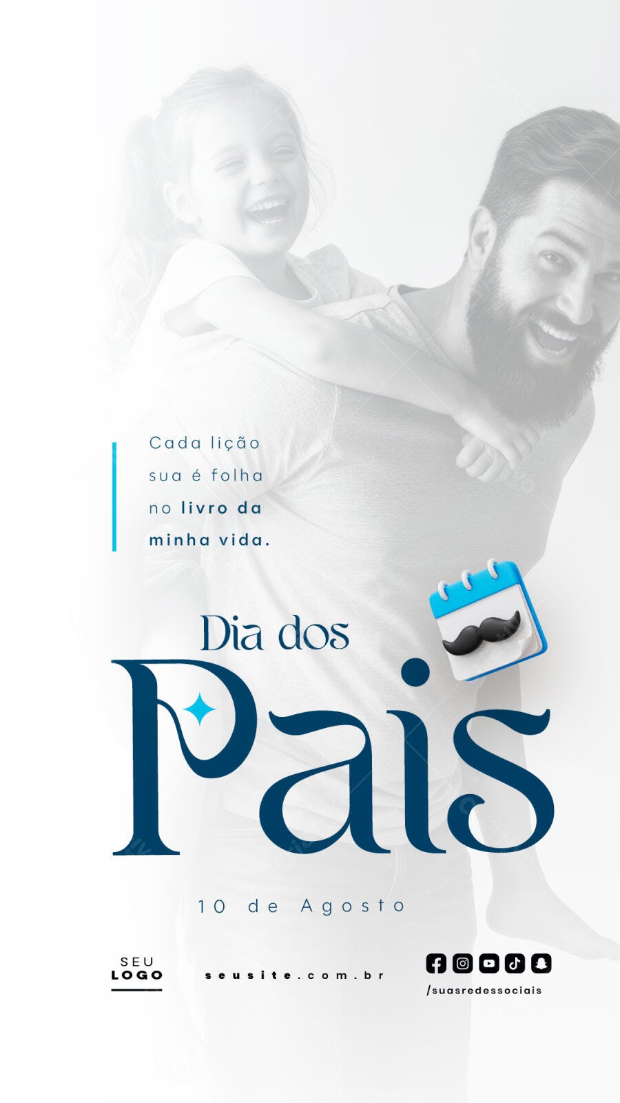 Flyer Dia dos Pais 10 de Agosto PSD Editável