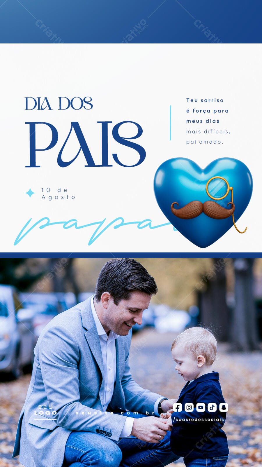 Flyer Dia dos Pais 10 de Agosto PSD Editável