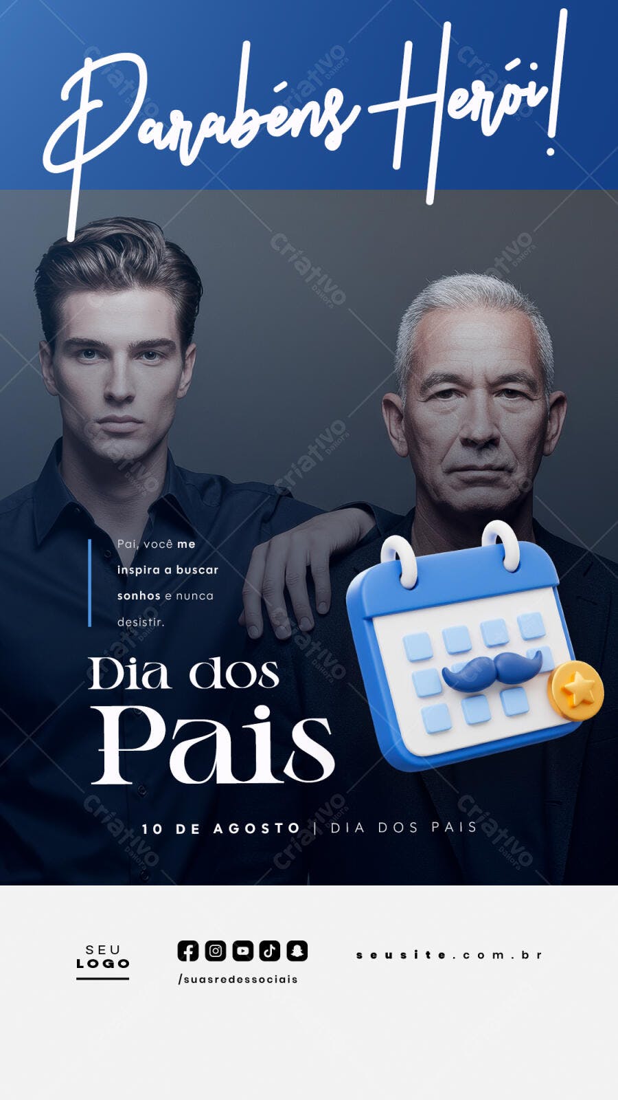Flyer Dia dos Pais 10 de Agosto PSD Editável