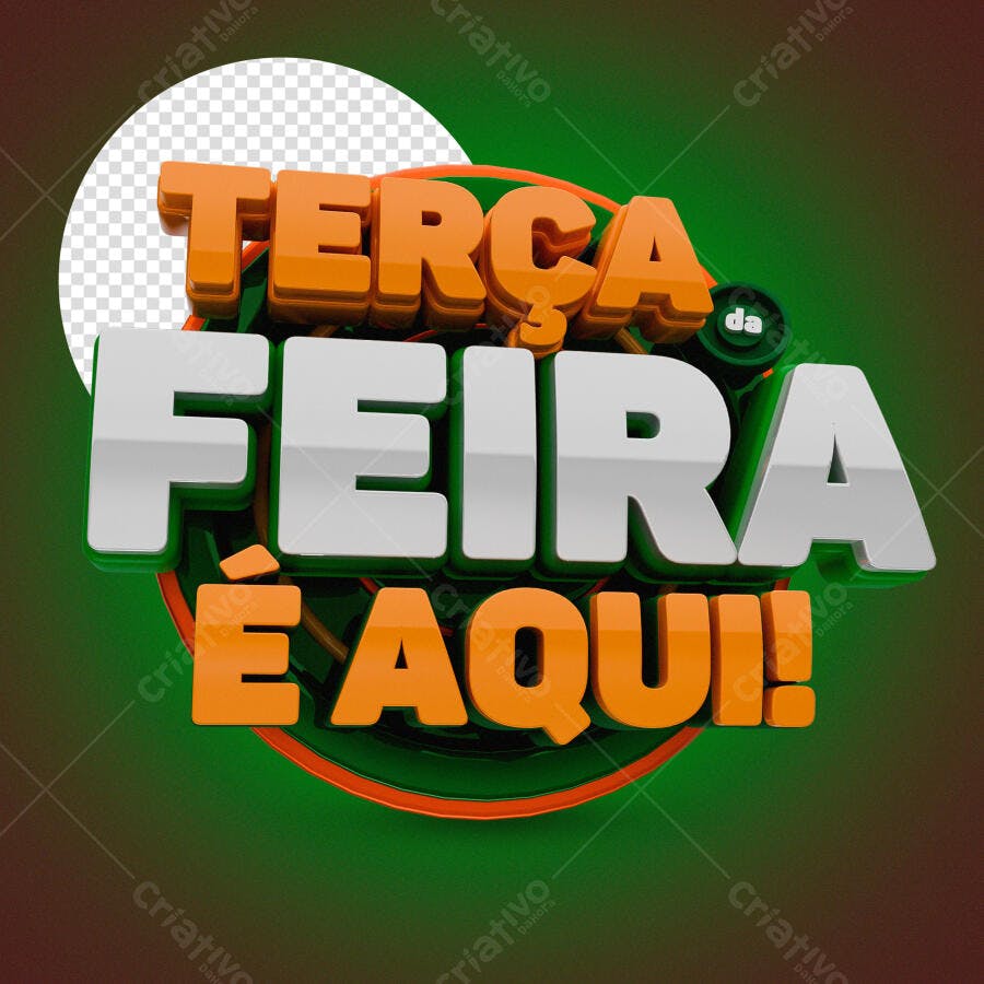 Selo 3D promocional laranja e verde