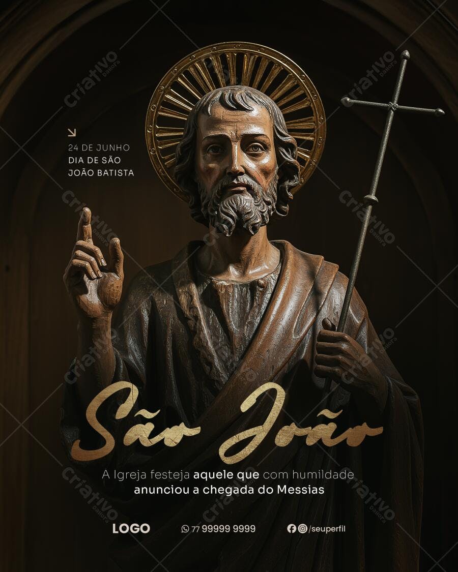 Flyer Dia de São João Batista PSD Editável
