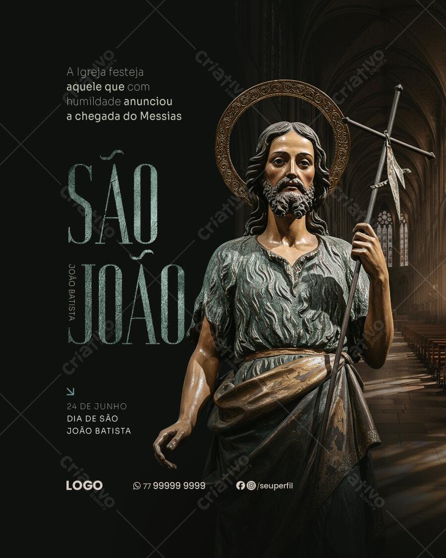 Flyer Dia de São João Batista PSD Editável