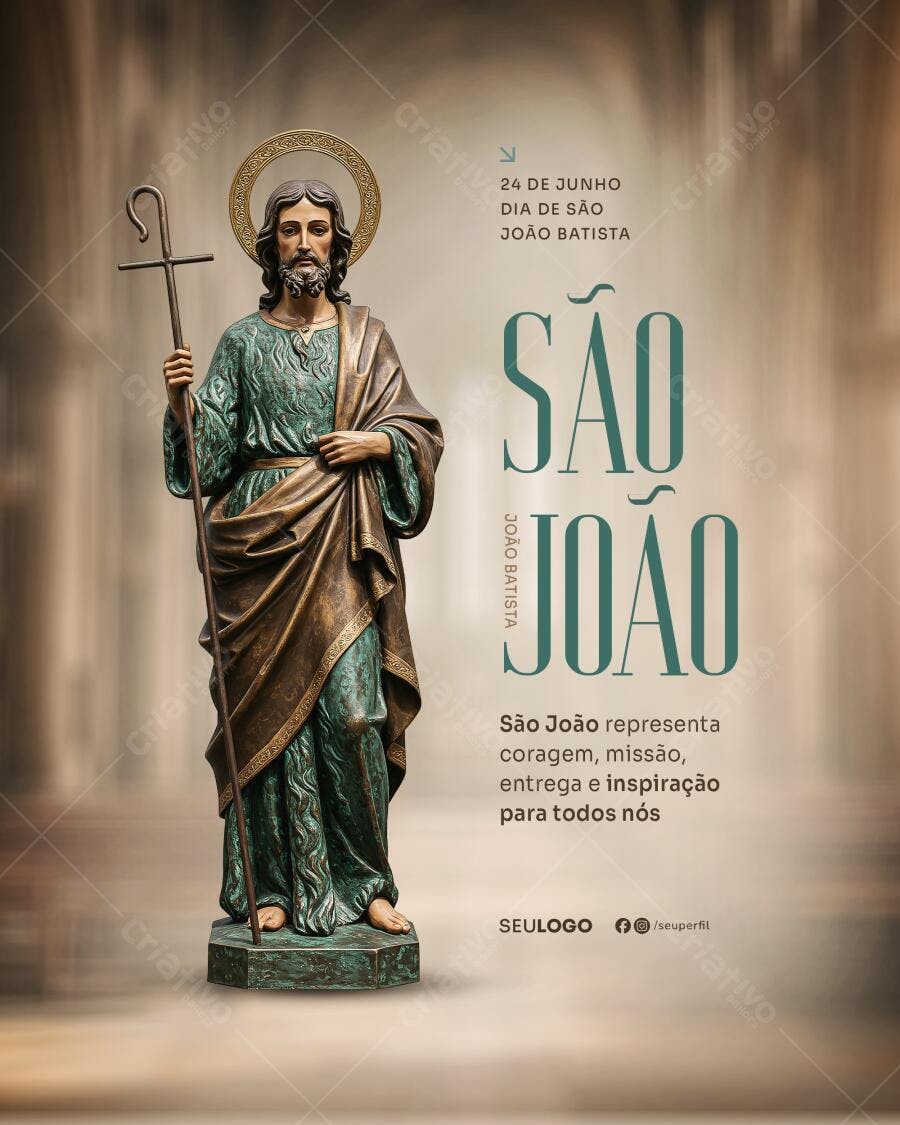 Flyer Dia de São João Batista PSD Editável