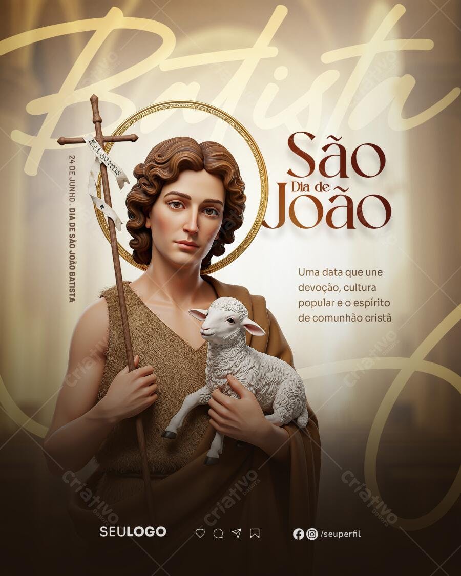 Flyer Dia de São João Batista PSD Editável