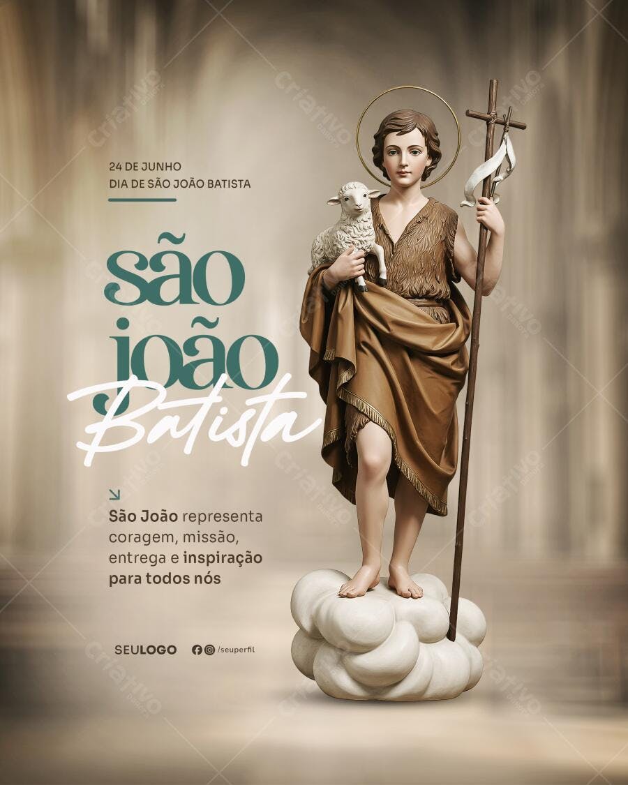 Flyer Dia de São João Batista PSD Editável