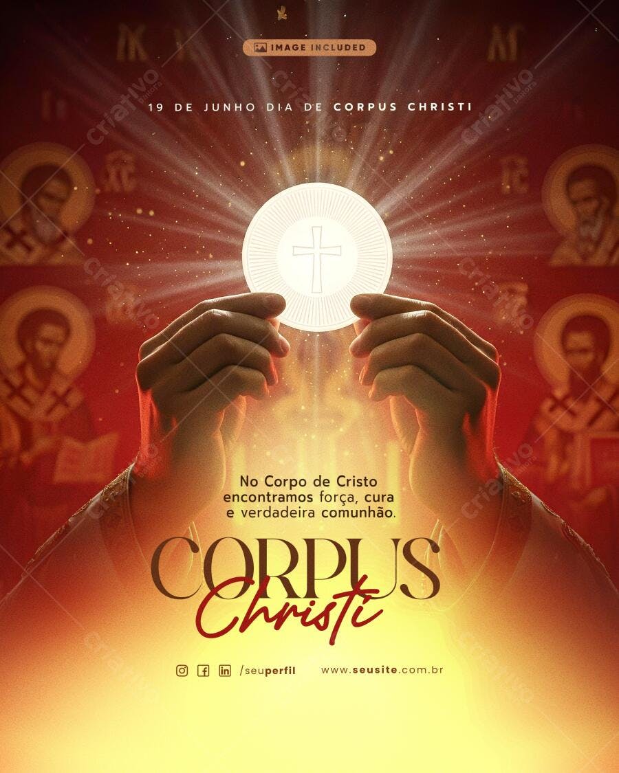 Flyer para Dia de Corpus Christi PSD Editável