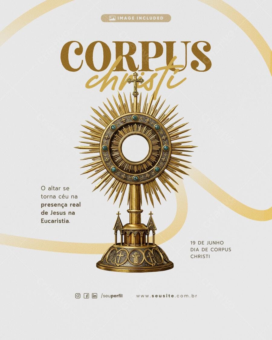 Flyer para Dia de Corpus Christi PSD Editável