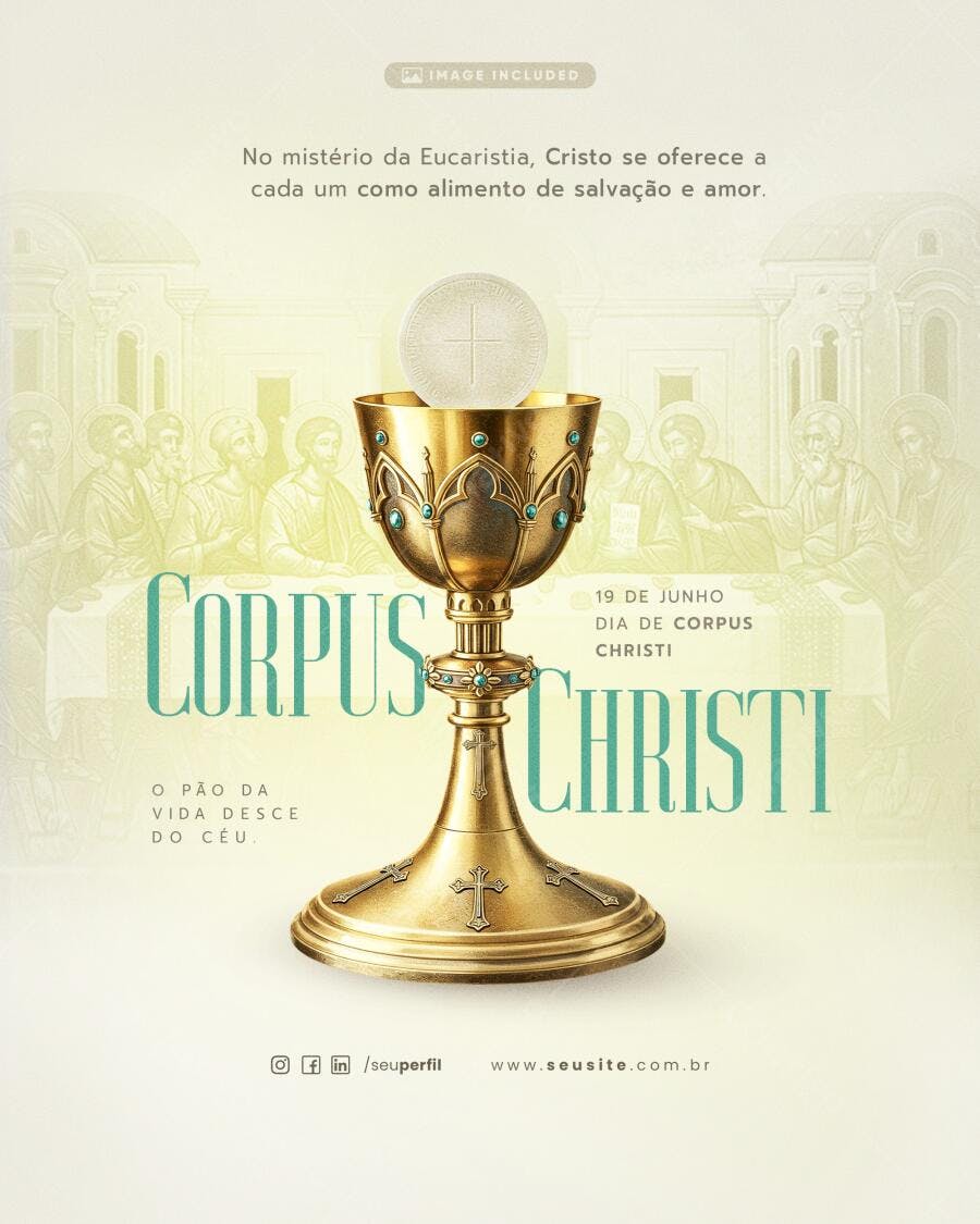 Flyer Dia de Corpus Christi PSD Editável
