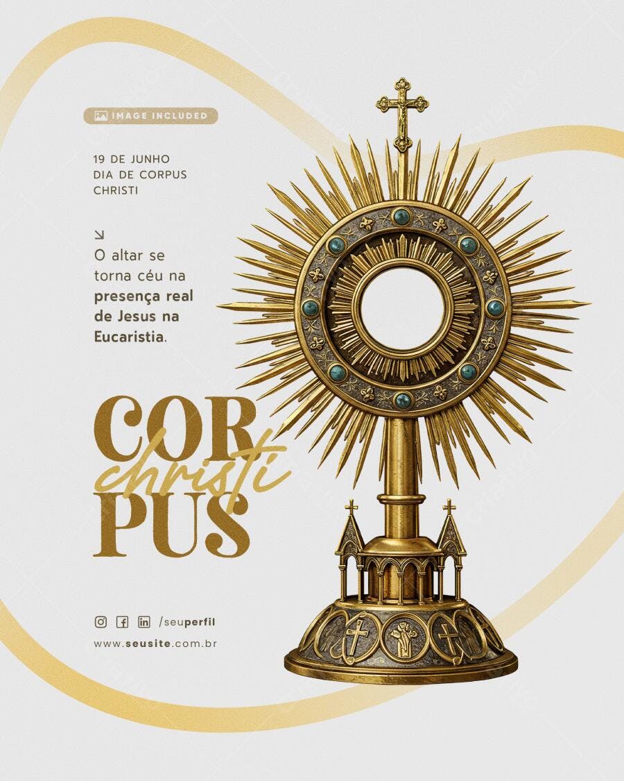 Flyer para Dia de Corpus Christi PSD Editável