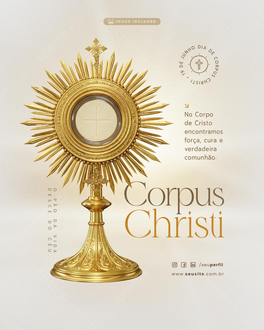 Postagem Corpus Christi PSD Editável