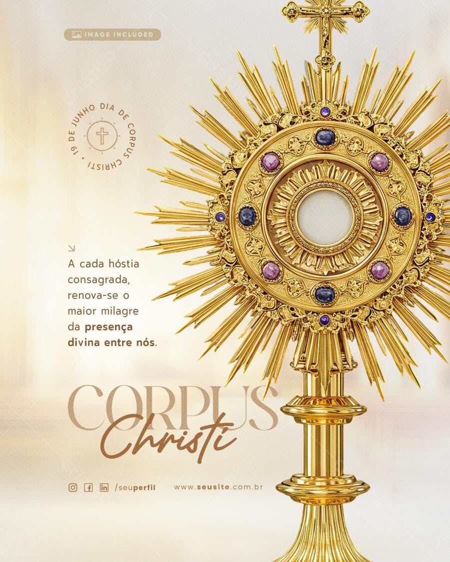 Flyer Corpus Christi 19 de Junho PSD Editável
