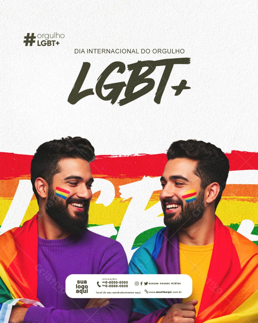 Flyer Dia Internacional do Orgulho LGBT+ PSD Editável