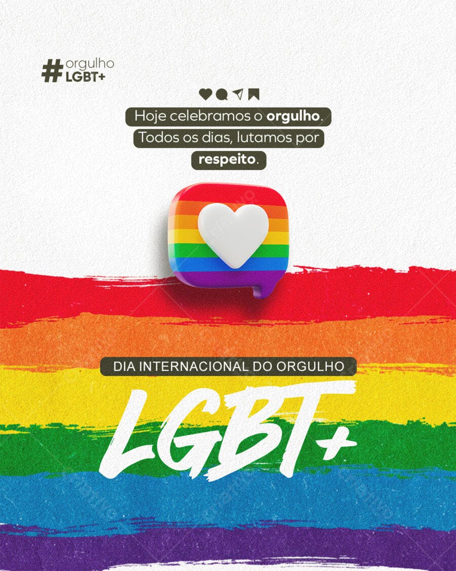 Post para o Dia do Orgulho LGBT+ PSD Editável