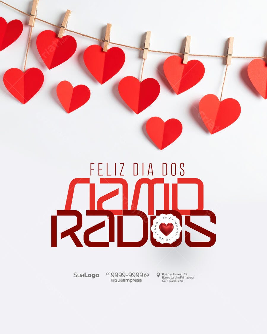 Flyer Dia dos Namorados PSD Editável