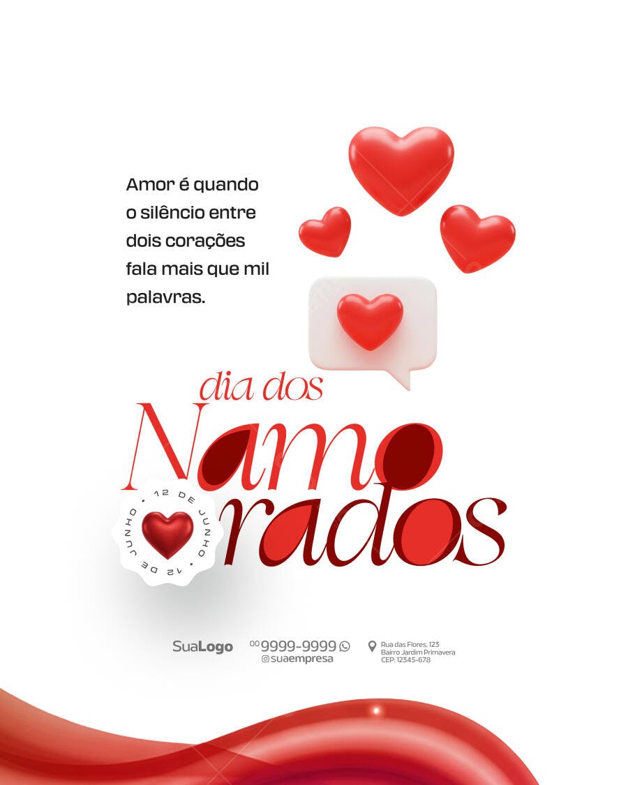 Flyer Dia dos Namorados PSD Editável