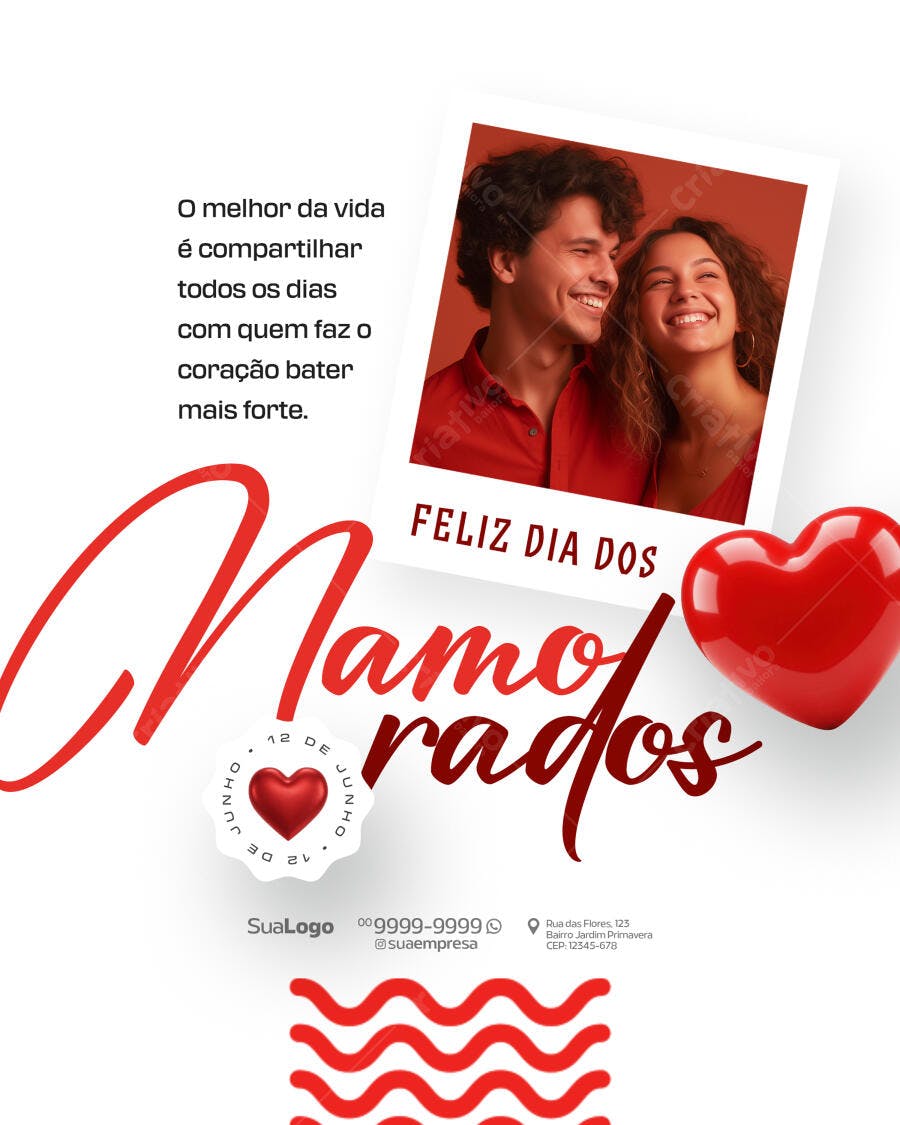 Post para o Dia dos Namorados PSD Editável