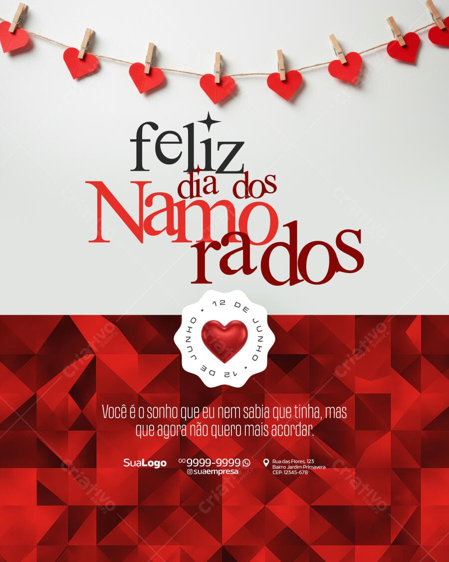 Flyer Dia dos Namorados PSD Editável