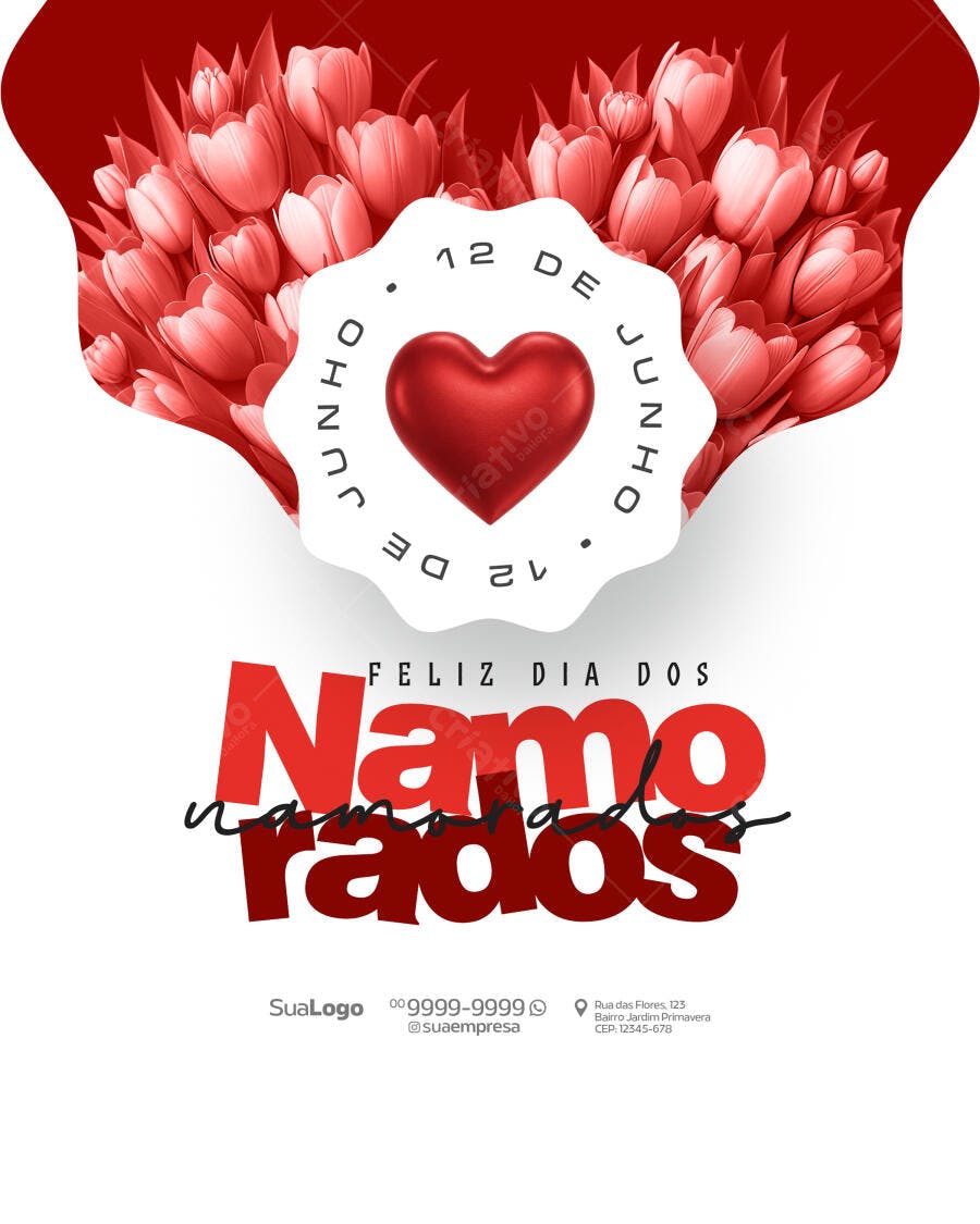 Flyer Dia dos Namorados 12 de Junho PSD Editável