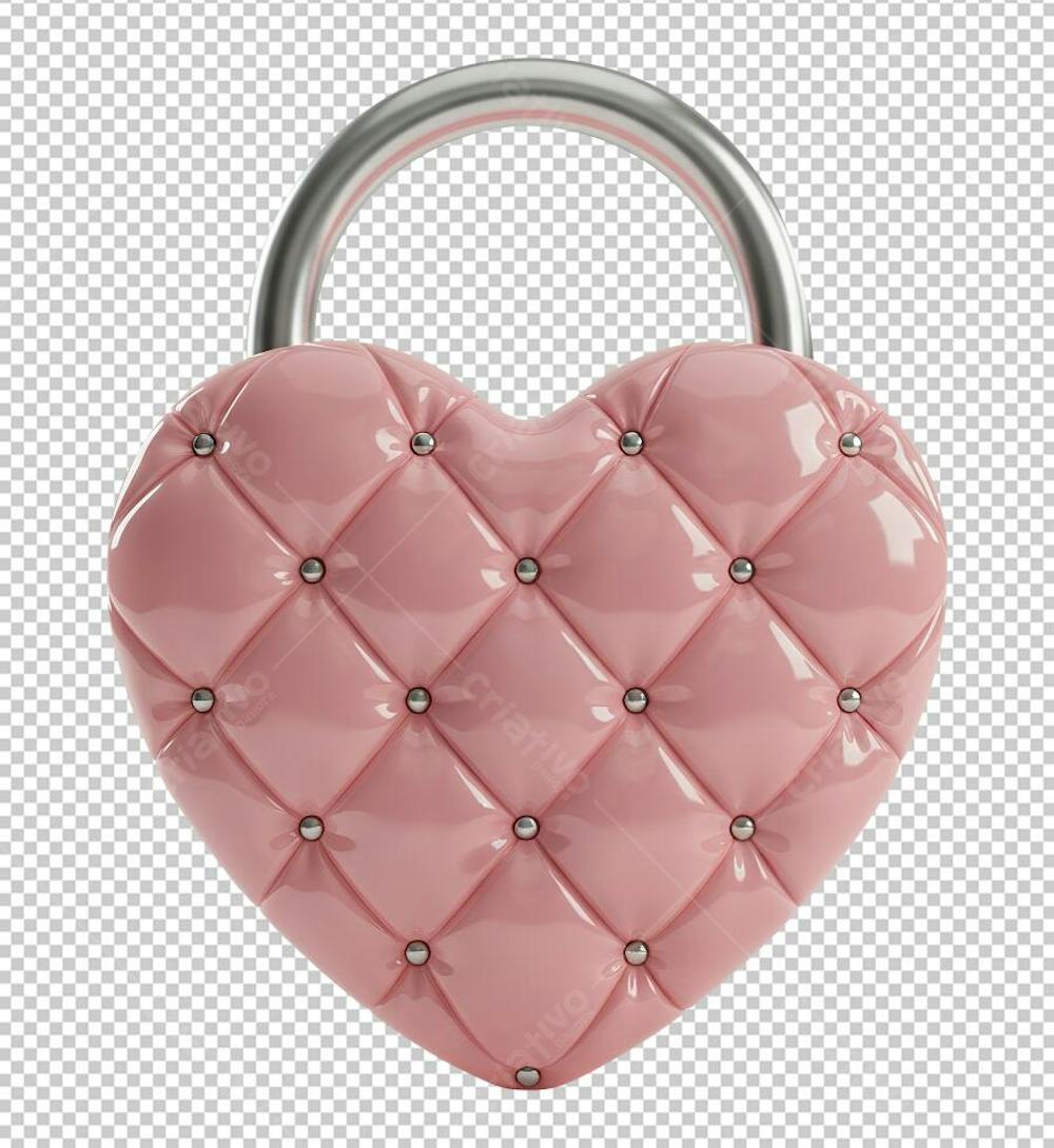 Cadeado Coração Rosa Fofo