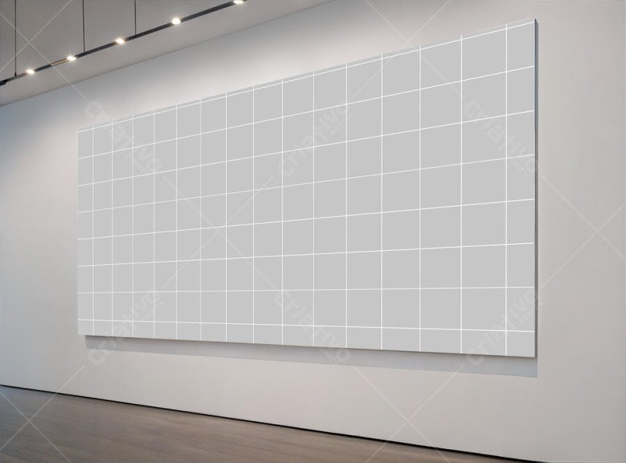 Mockup de Painel de Parede Cinza Moderno para Galeria