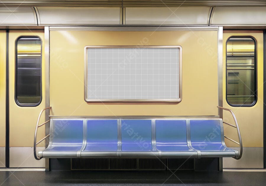Mockup de Anúncio em Metrô: Design Moderno e Realista