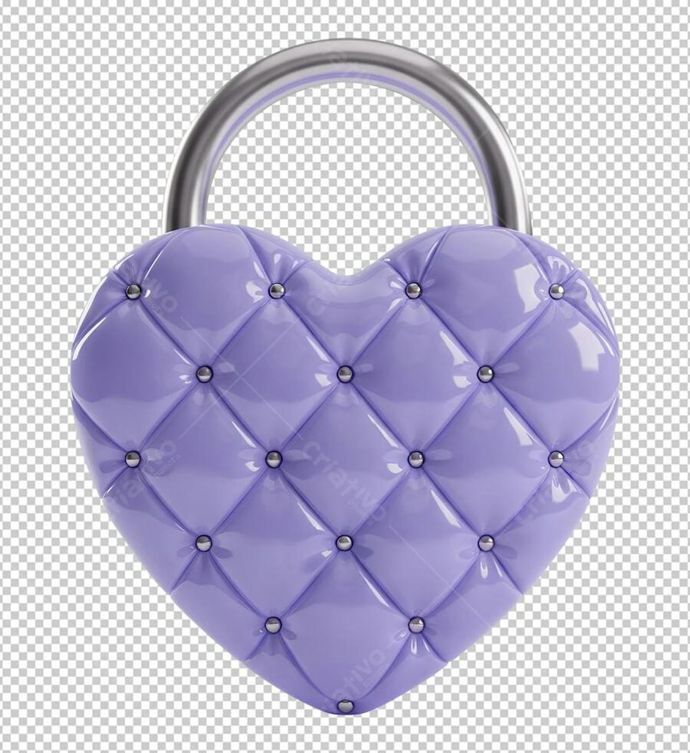Cadeado de Coração Roxo Fofo