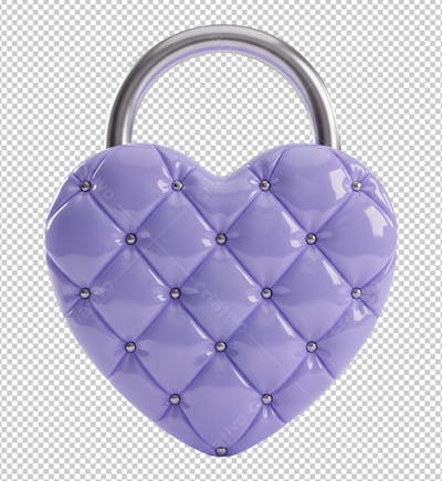 Cadeado de Coração Roxo Fofo