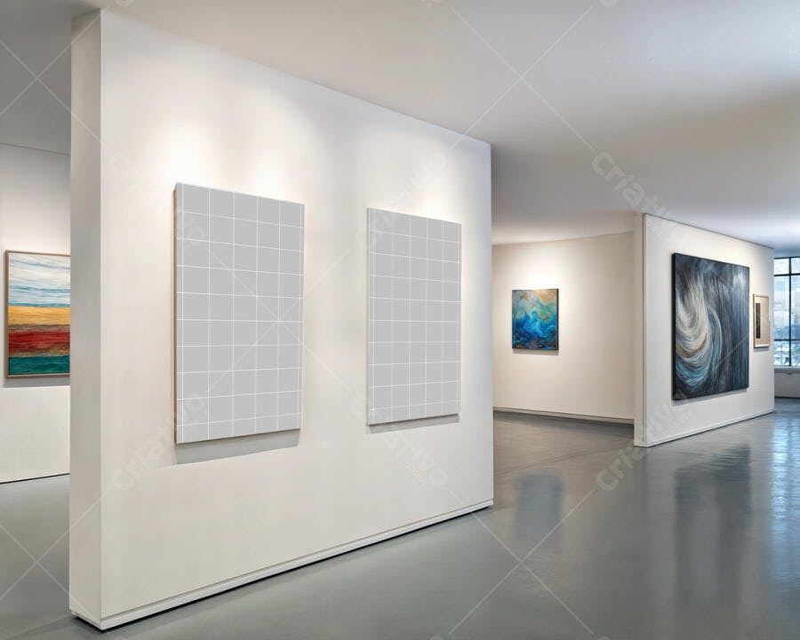 Mockup de Quadros em Galeria de Arte Moderna