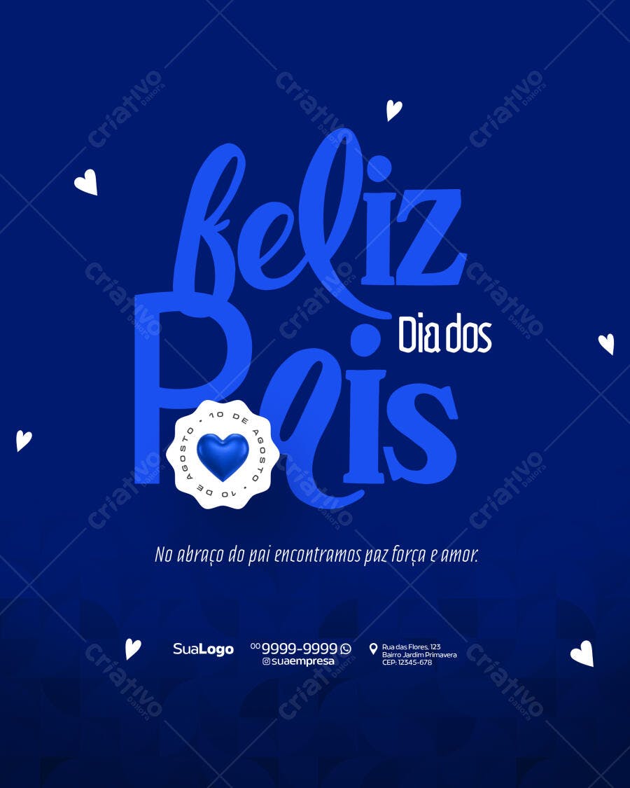 Flyer Dia dos Pais 10 de Agosto PSD Editável