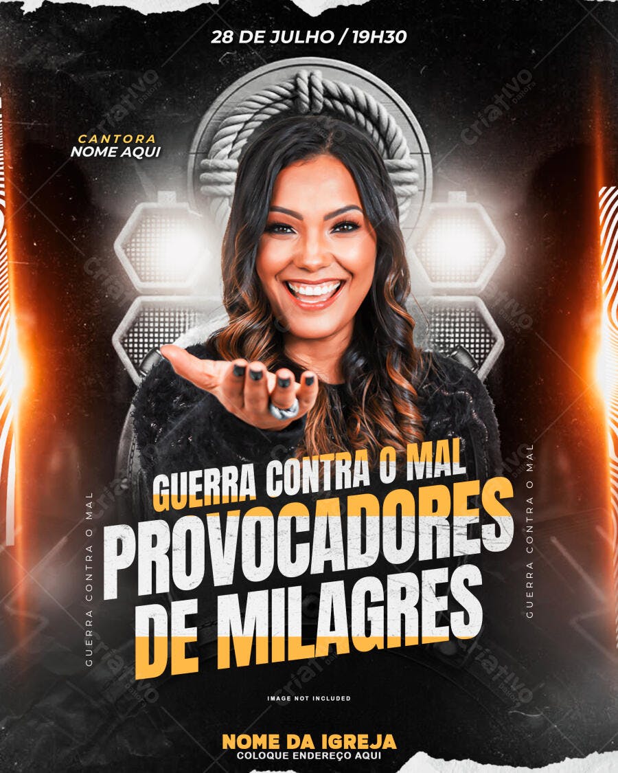Flyer para Evento Gospel 28 de Julho PSD Editável