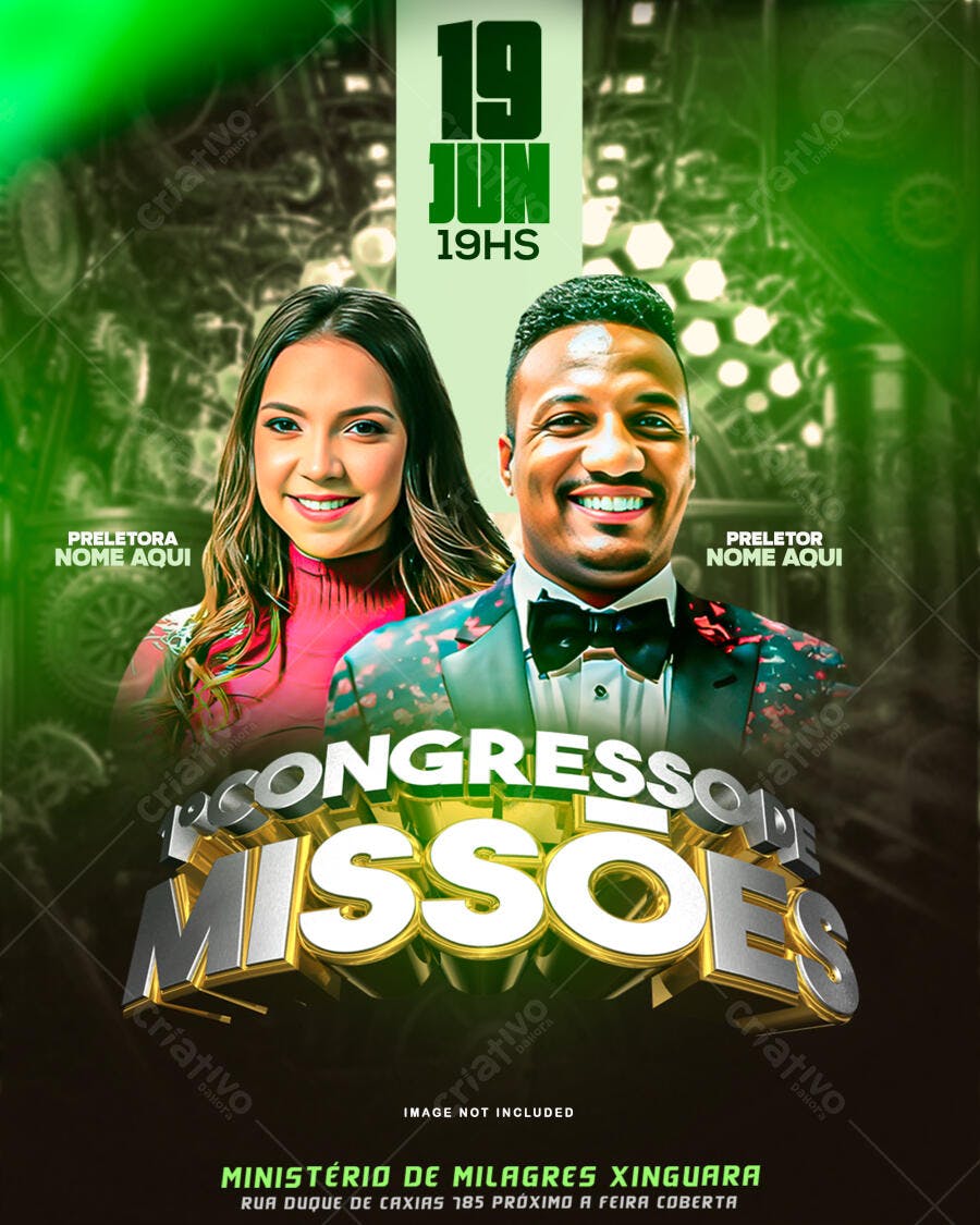Flyer Congresso de Missões 19 de Junho PSD Editável
