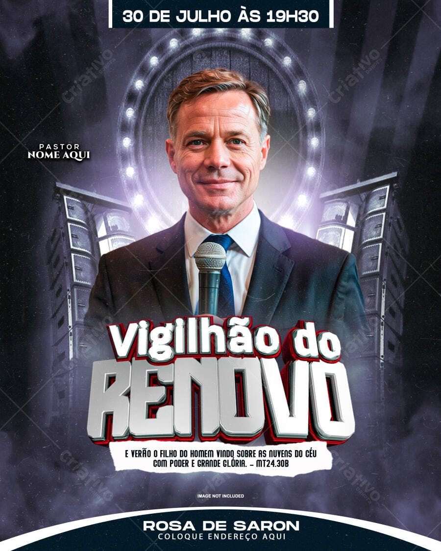 Flyer para Vigília do Renovo 30 de Julho PSD Editável