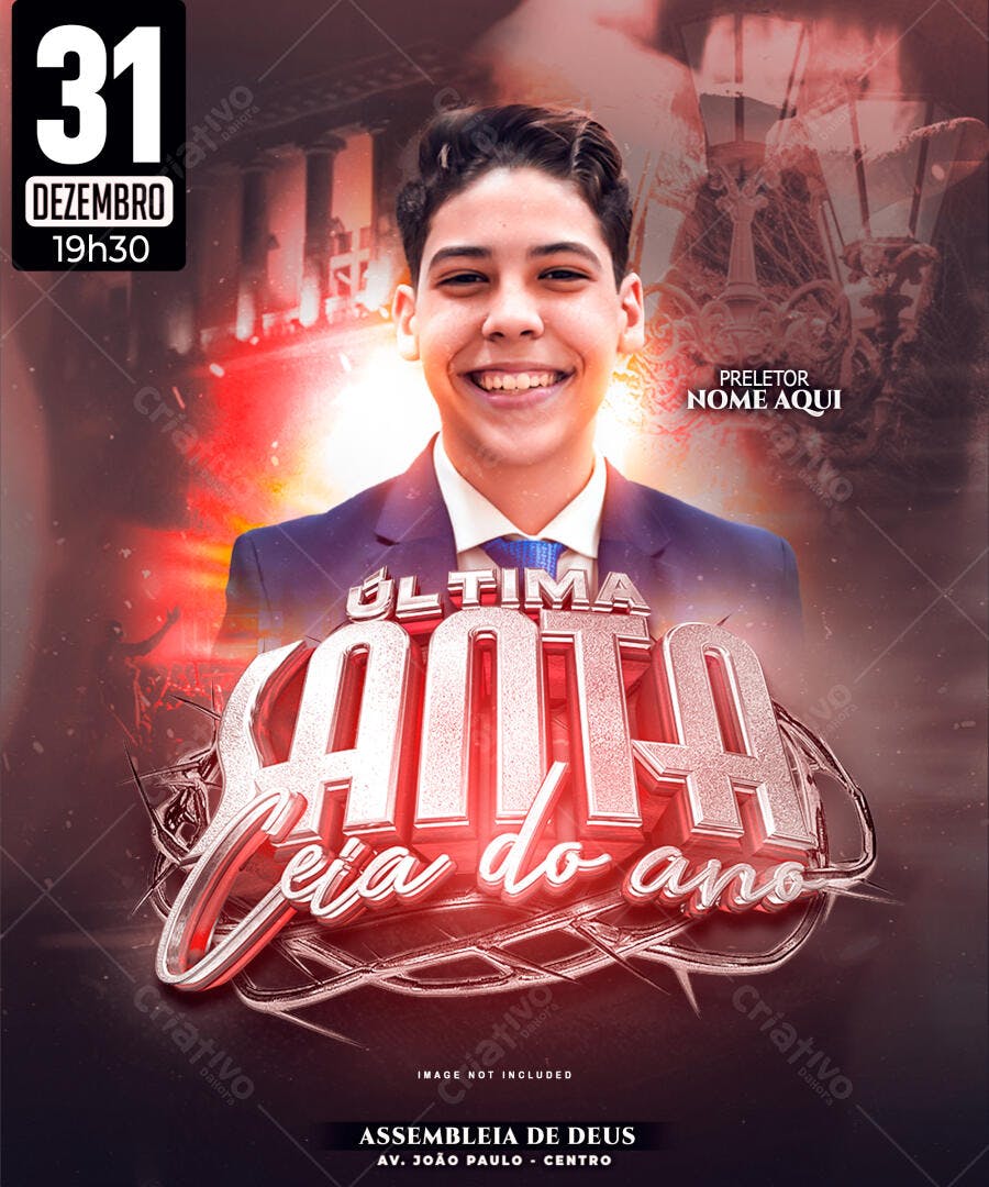 Flyer para Ceia de Natal PSD Editável
