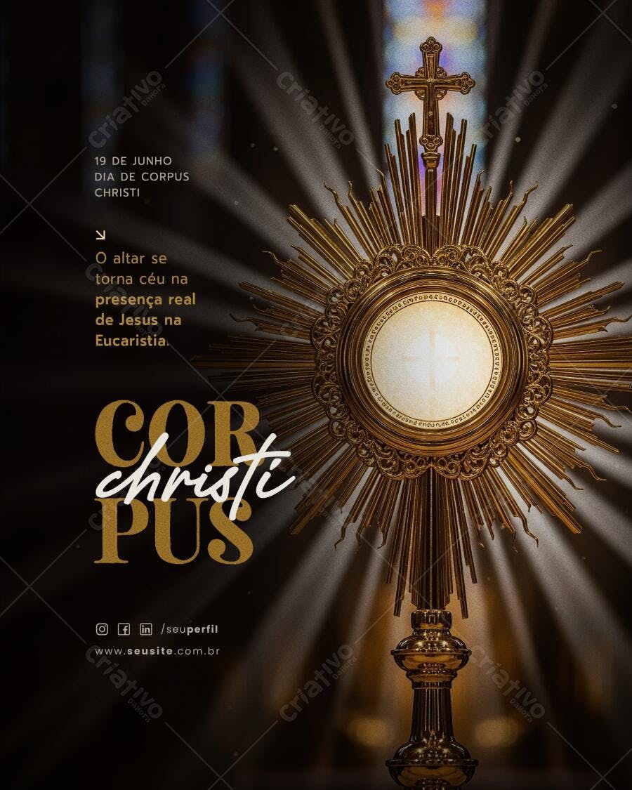 Flyer para o Dia de Corpus Christi PSD Editável