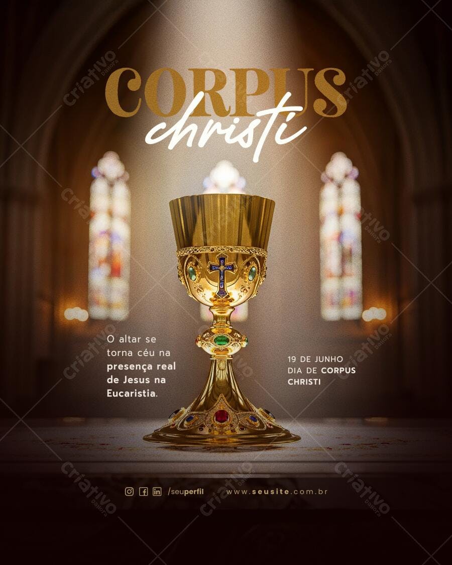 Flyer para Dia de Corpus Christi PSD Editável