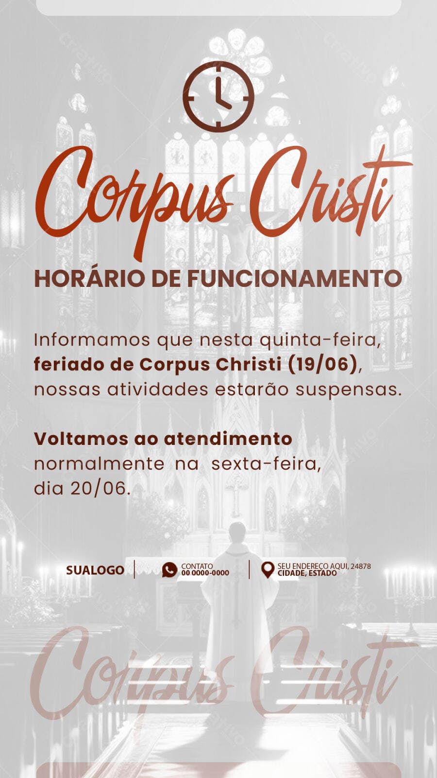 Flyer Feriado Corpus Christi PSD Editável