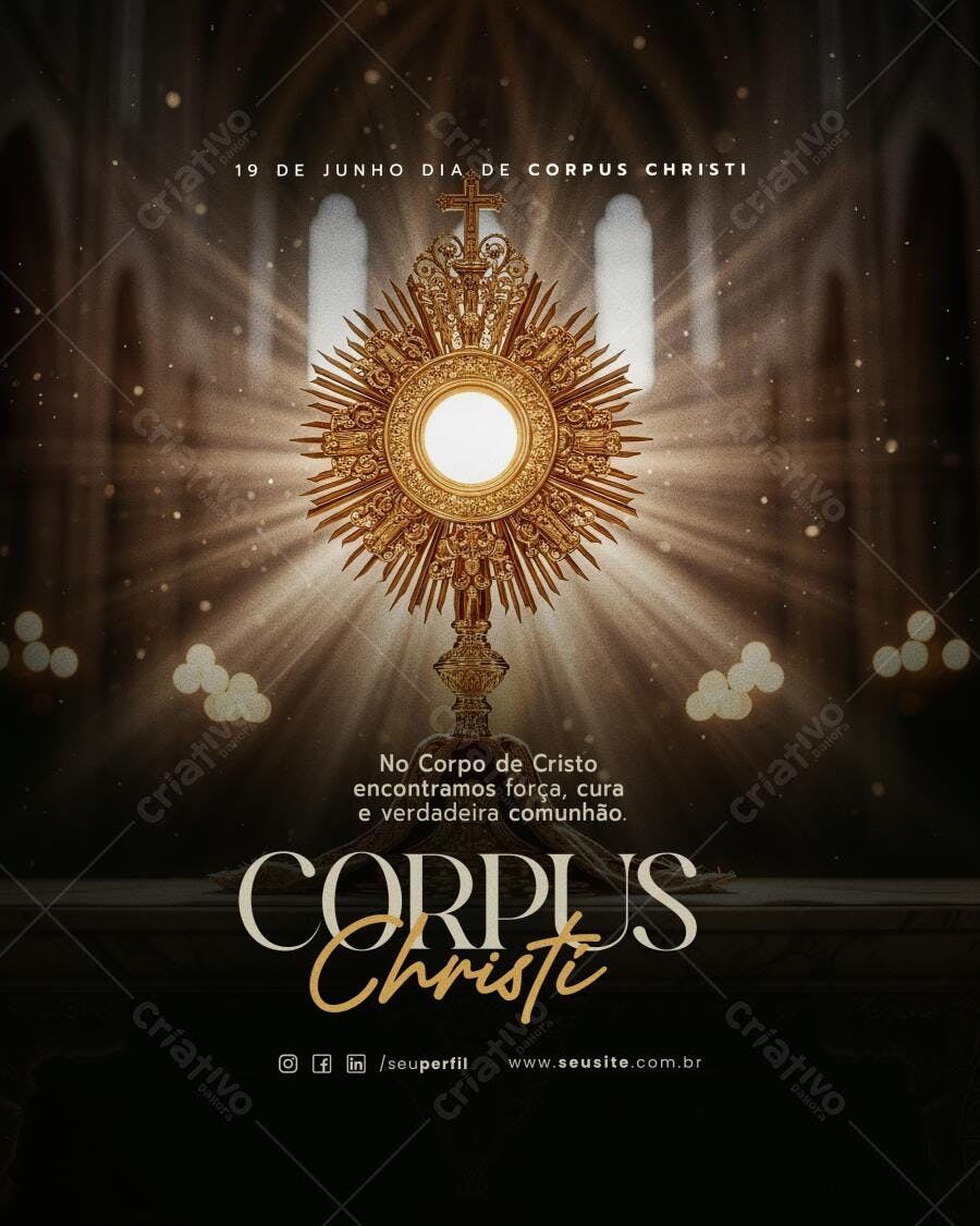 Flyer para o Dia de Corpus Christi PSD Editável