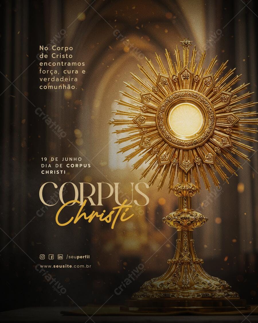 Flyer para Dia de Corpus Christi PSD Editável