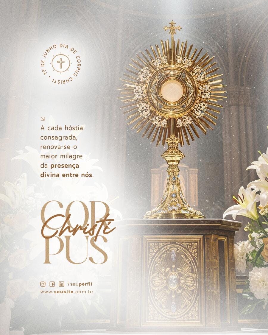 Postagem Dia de Corpus Christi PSD Editável
