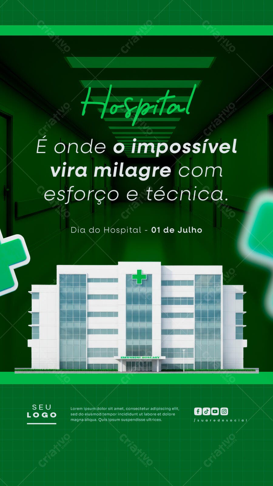 Flyer Dia do Hospital PSD Editável