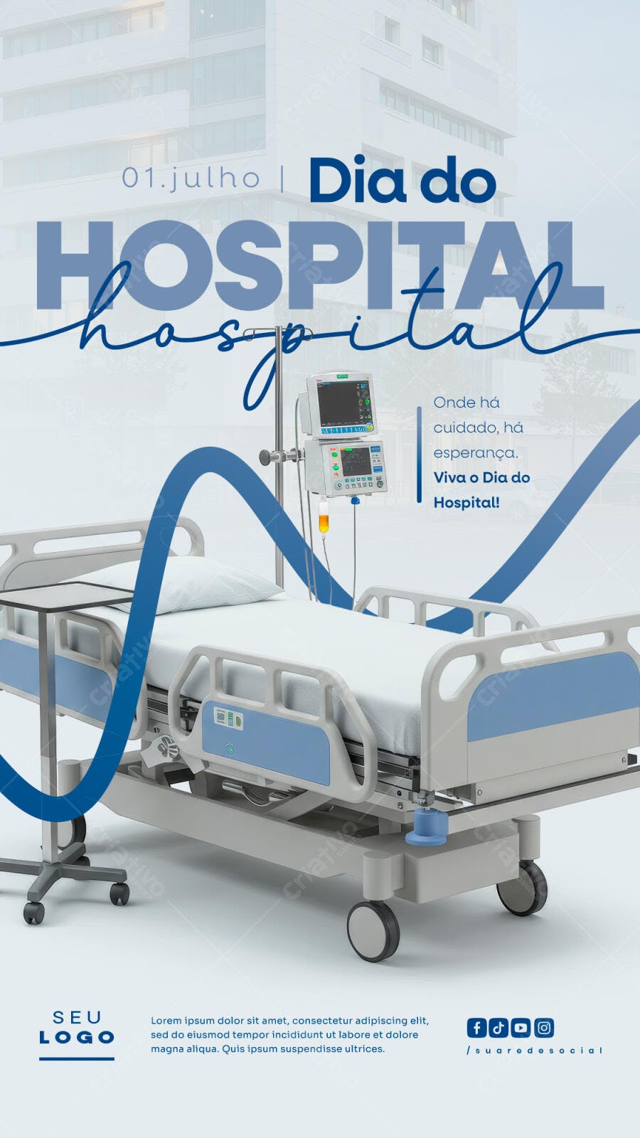 Flyer Dia do Hospital PSD Editável