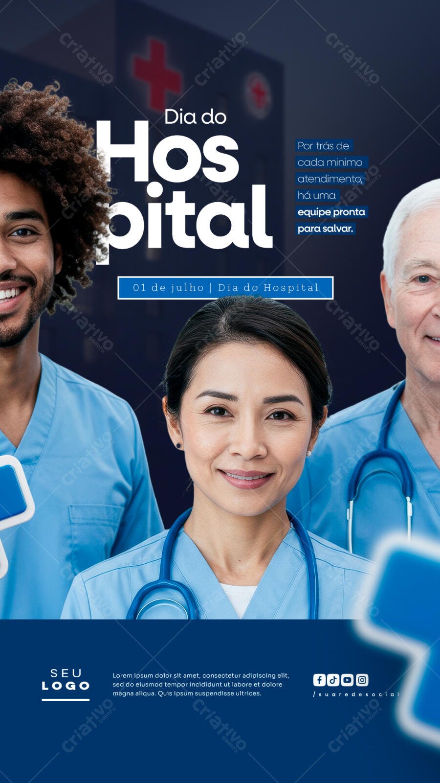 Flyer Dia do Hospital PSD Editável